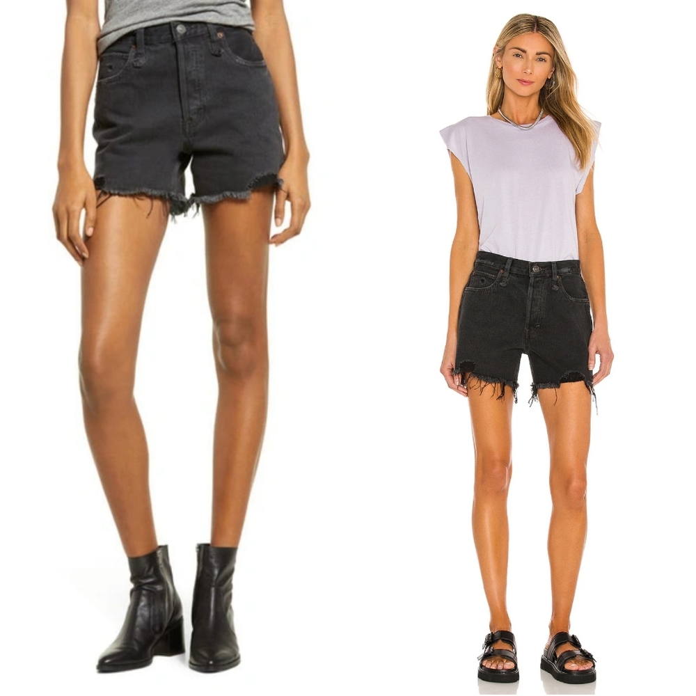 REVOLVE Free People Makai Cutoff Denim Short in Washed Black Size 27